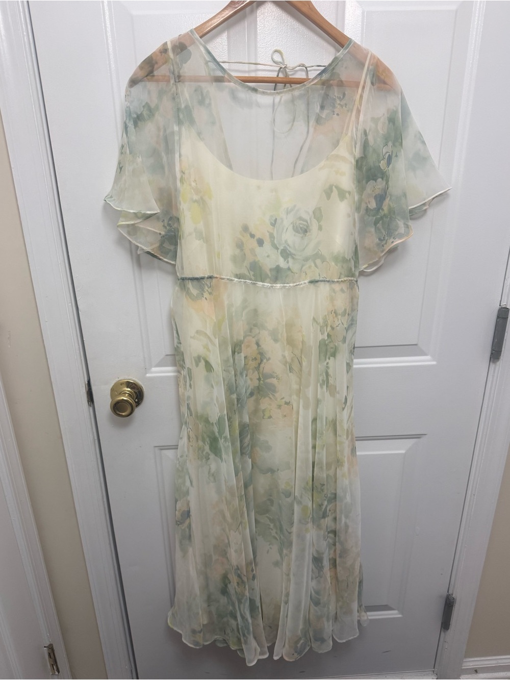 Jenny Yoo Collection Floral Chiffon Midi Dress Sz 6 Bridesmaid Wedding Guest